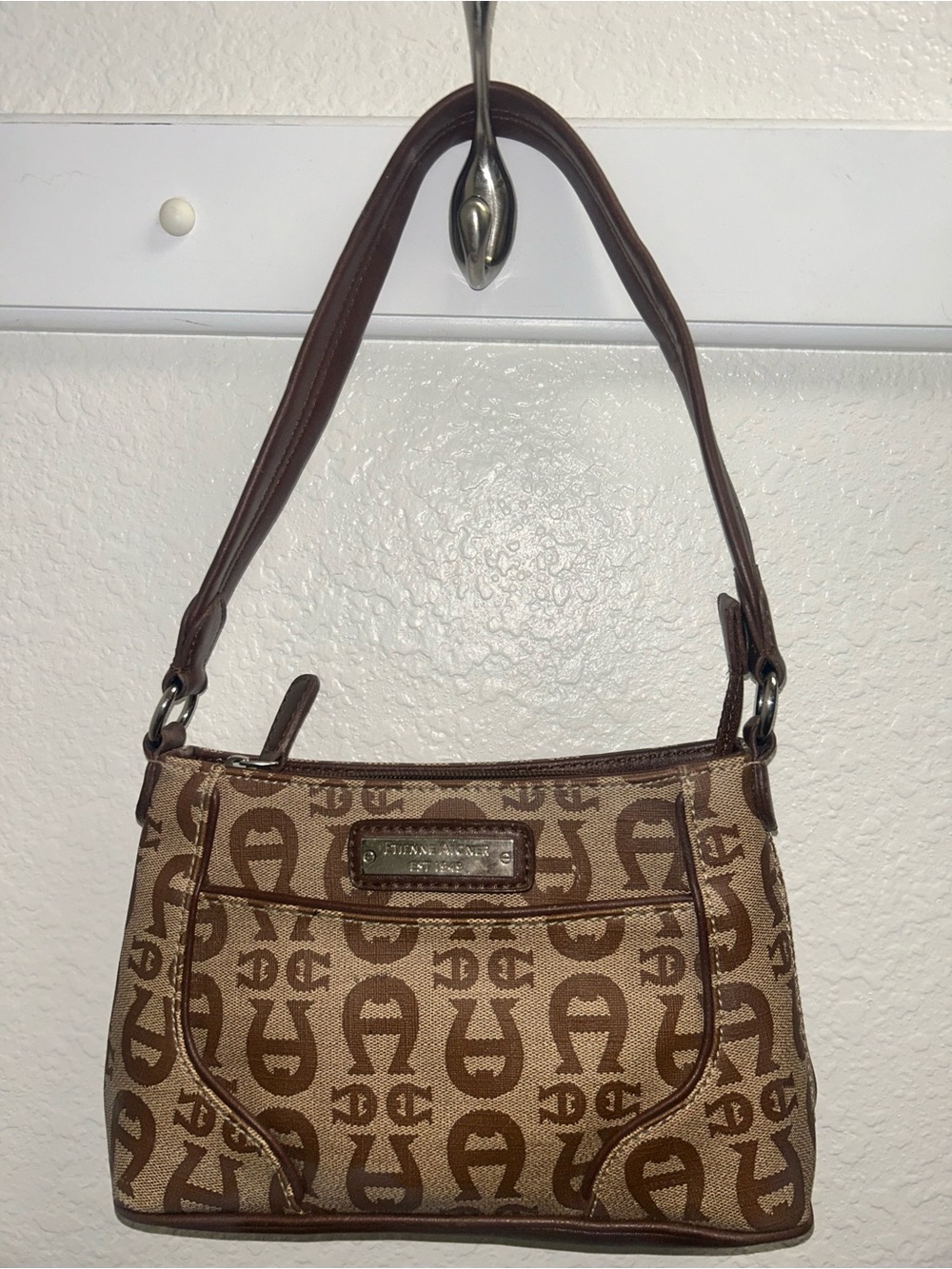 Etienne Brown Monogram Shoulder Bag